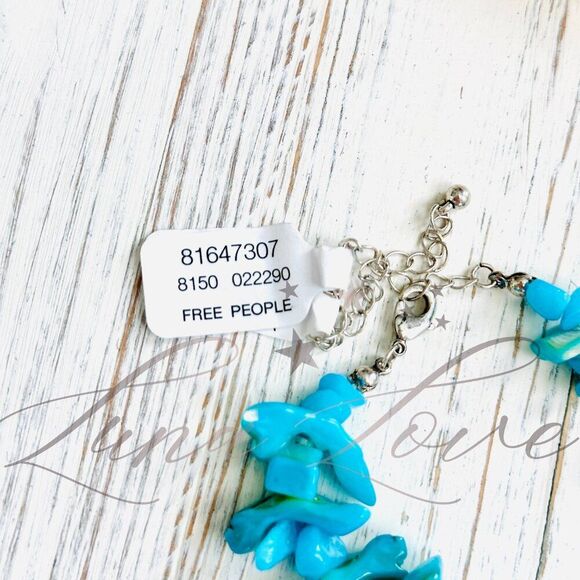FREE PEOPLE Supernova Choker In Turquoise & Silver NWT - Picture 5 of 5